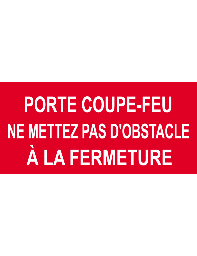 Porte coupe feu - 30x14cm - Sticker/autocollant