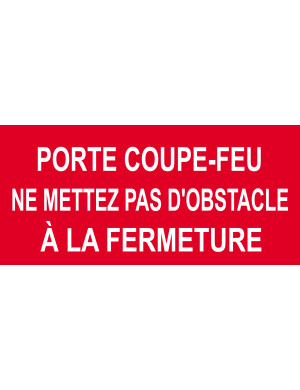Porte coupe feu - 20x9.2cm - Sticker/autocollant