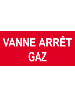 Vanne arrêt gaz - 10x4.5cm - Sticker/autocollant