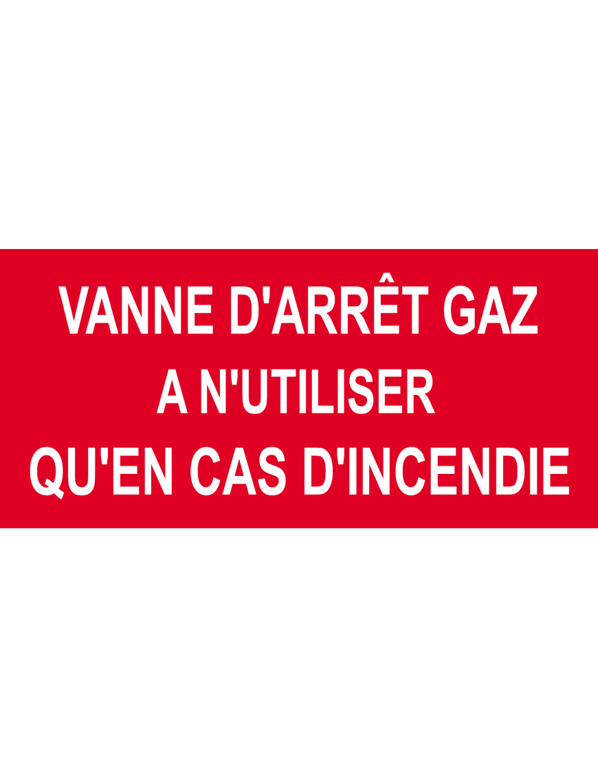 Vanne d'arrêt gaz - 15x7cm - Sticker/autocollant Vanne d'arrêt gaz - 15x7cm - Sticker/autocollant