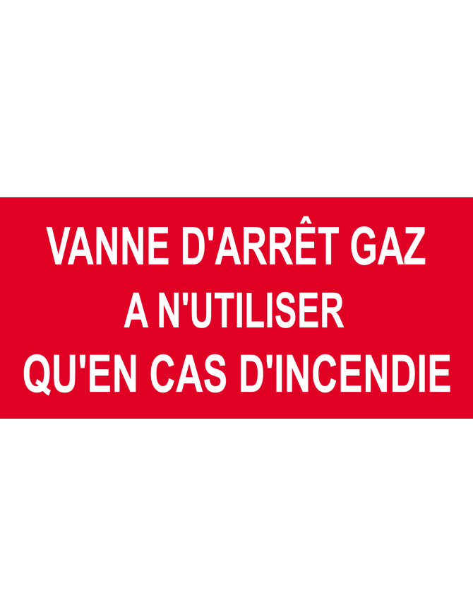 Vanne d'arrêt gaz - 15x7cm - Sticker/autocollant