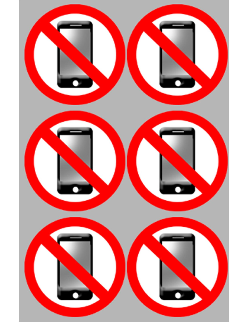 Éteindre son téléphone mobile (6 fois 5cm) - Sticker/autocollant Éteindre son téléphone mobile (6 fois 5cm) - Sticker/autocollant