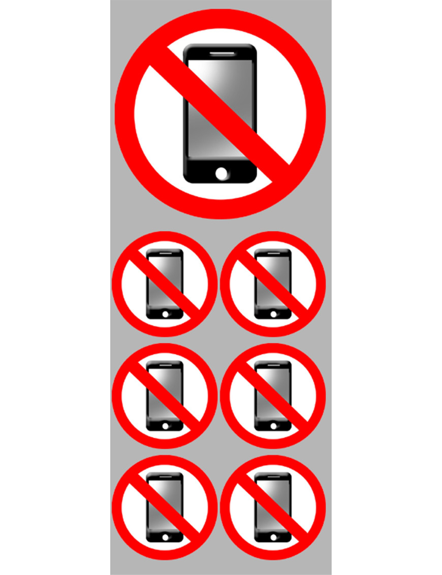 Éteindre son téléphone mobile (1 fois 10cm - 6 fois 5cm) - Sticker/autocollant Éteindre son téléphone mobile (1 fois 10cm - 6 fois 5cm) - Sticker/autocollant