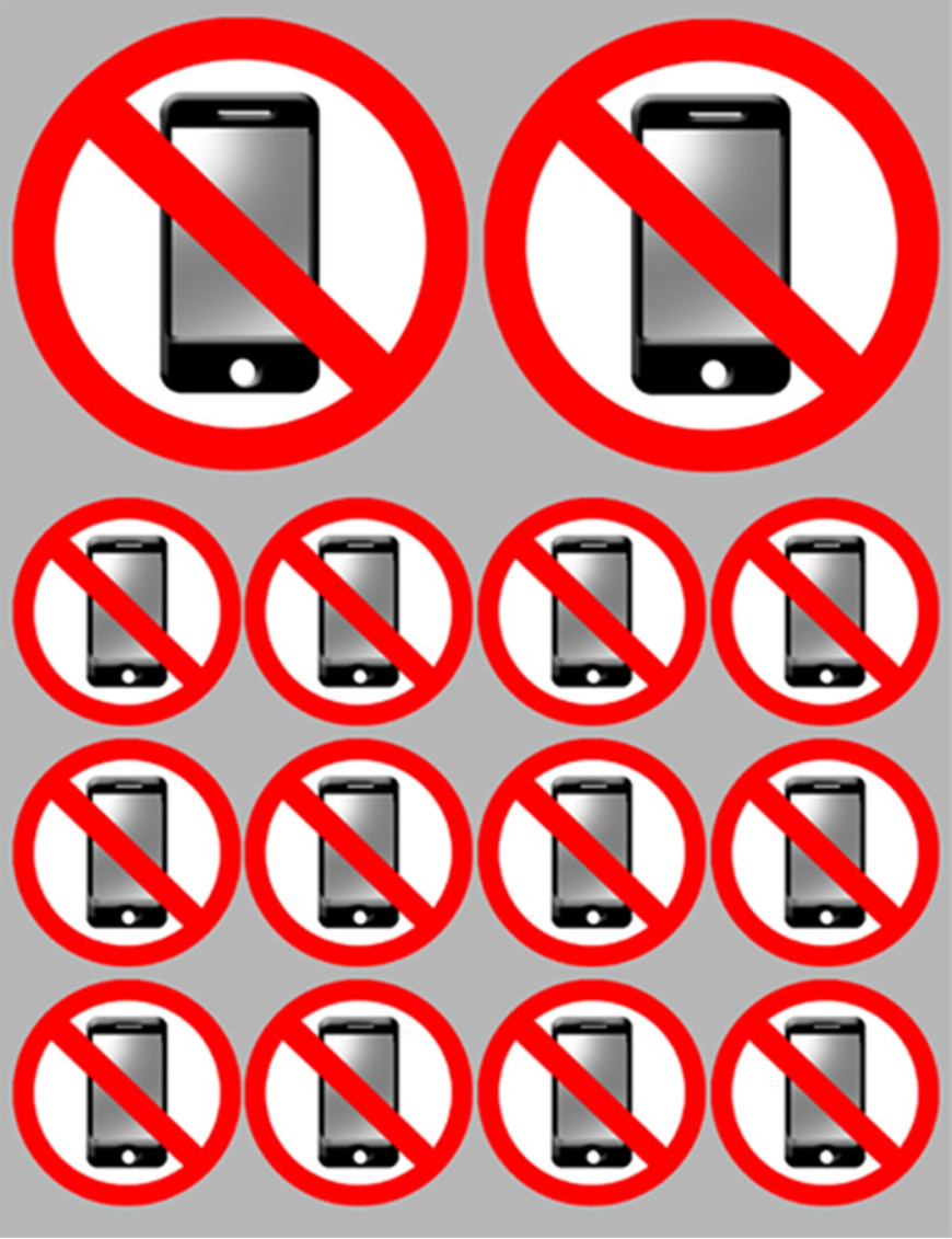 Éteindre son téléphone mobile (2 fois 10cm - 12 fois 5cm) - Sticker/autocollant Éteindre son téléphone mobile (2 fois 10cm - 12 fois 5cm) - Sticker/autocollant