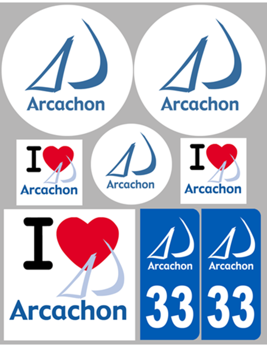 Arcachon 33 (8 autocollants variés) - Sticker/autocollant Arcachon 33 (8 autocollants variés) - Sticker/autocollant