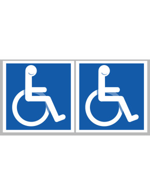 handicape moteur - 2 stickers de 10cm - Sticker/autocollant