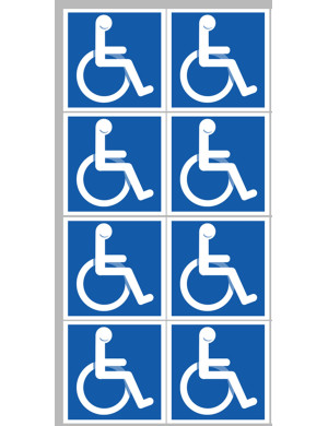 handicape moteur - 8 stickers de 5cm - Sticker/autocollant