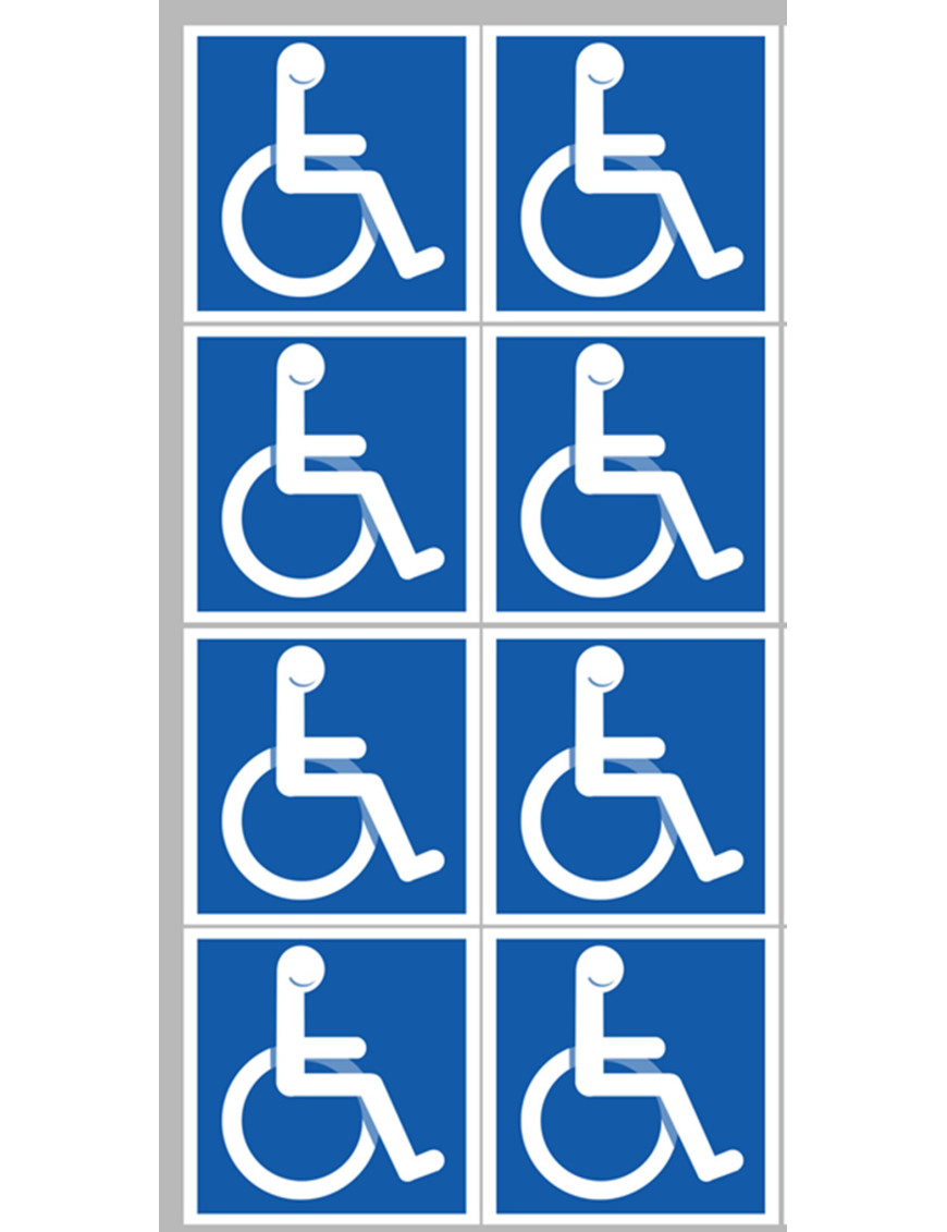 handicape moteur - 8 stickers de 5cm - Sticker/autocollant