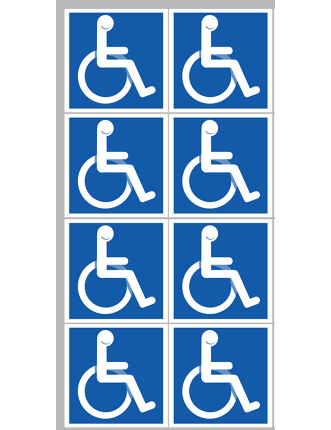 handicape moteur - 8 stickers de 5cm - Sticker/autocollant