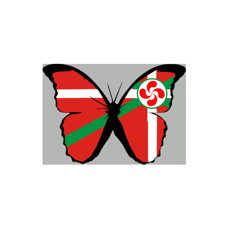 Effet papillon Basque - 15x10,5cm - Sticker/autocollant