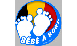 bébé à bord belge garçon  - 15cm - Sticker/autocollant