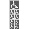 handicap moteur gris - 1 sticker 10cm / 8 stickers 5cm - Sticker/auto